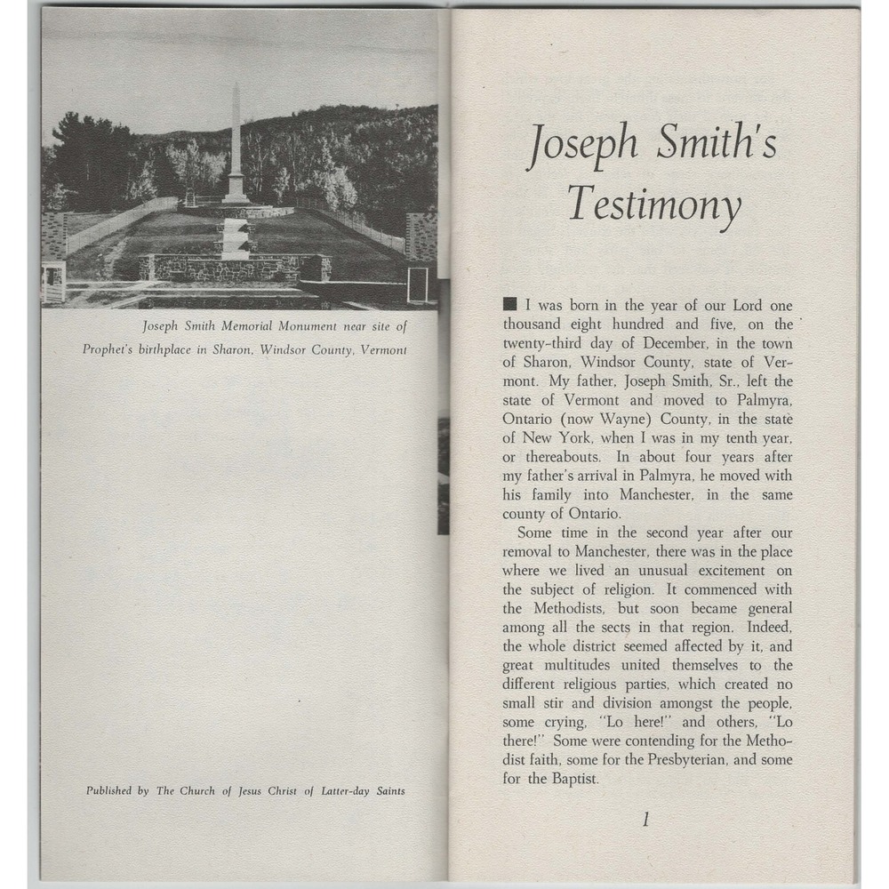 Vtg Joseph Smith's Testimony LDS Mormon Pamphlet Deseret News Press Moroni 10:4 - Picture 3 of 3